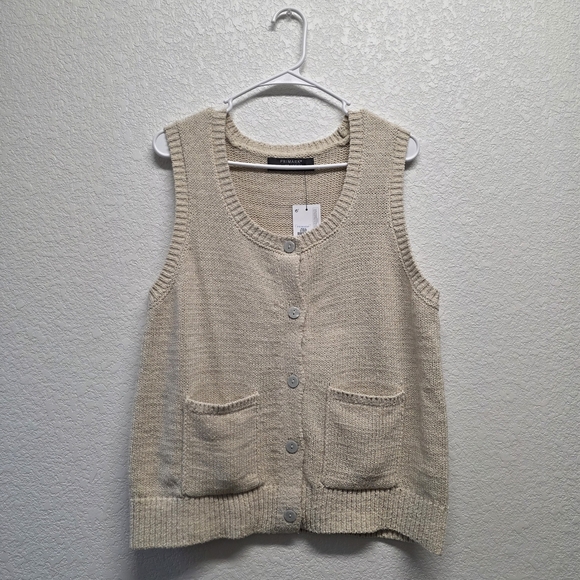 Primark Jackets & Blazers - Primark Knit Beige Sweater Vest Size Large 10/12